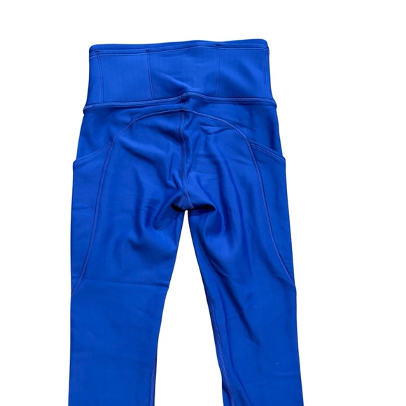 Lululemon Fast And Free High Rise Fleece Tight 28" Psychic Blue Size 2 - Picture 5 of 7